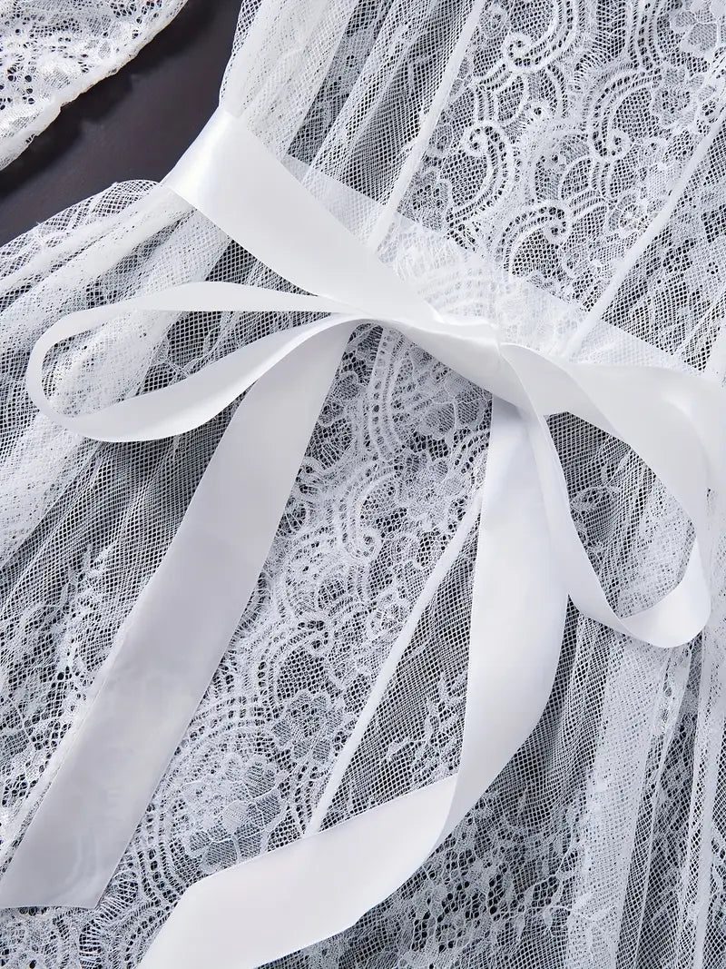 💖Дамски комплект нощница от дантела