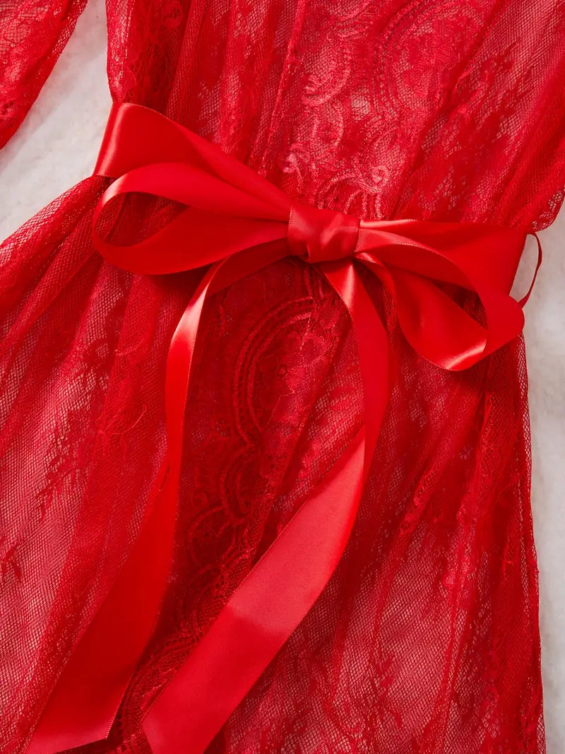 💖Дамски комплект нощница от дантела