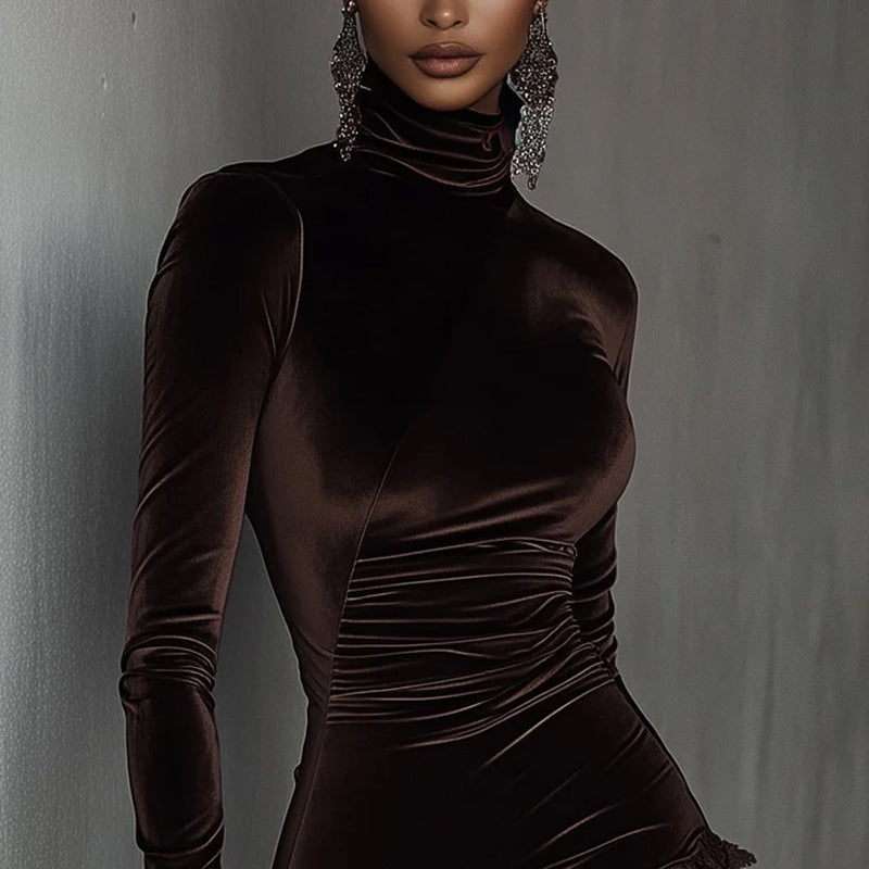 💃✨ Елегантна асиметрична рокля с дантелен кант за дами | Удобна и стилна