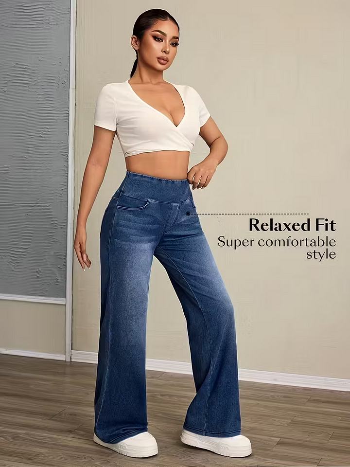 Дамски панталони с висока талия и широки крачоли 👖💖