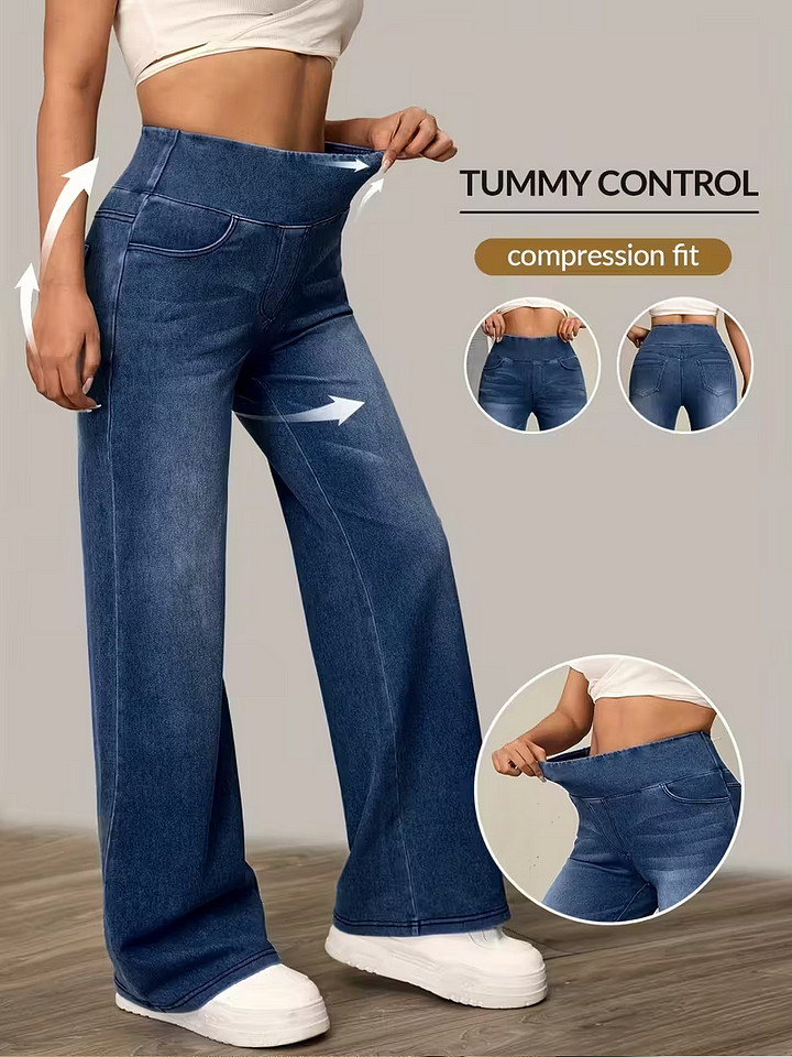 Дамски панталони с висока талия и широки крачоли 👖💖