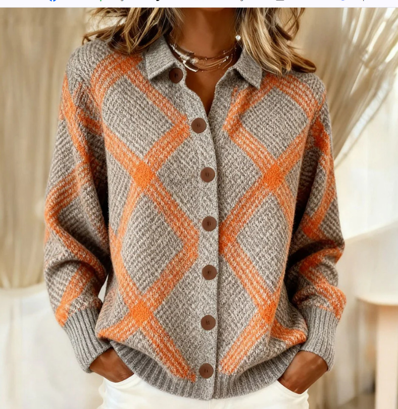 Разпродажба 🔥 Дамска ежедневна памучна риза с кариран принт и копчета