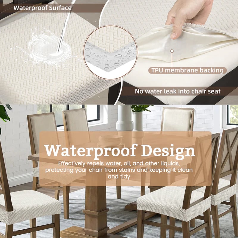 🪑 Купи 2, вземи 2 безплатно! ✨ Водоустойчив калъф за стол – жакард с ромбове, еластичен и лесен за почистване 🏨