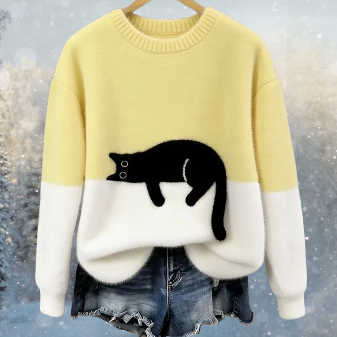 🐱✨ Топъл унисекс пуловер с котешки мотив ❄️🧶