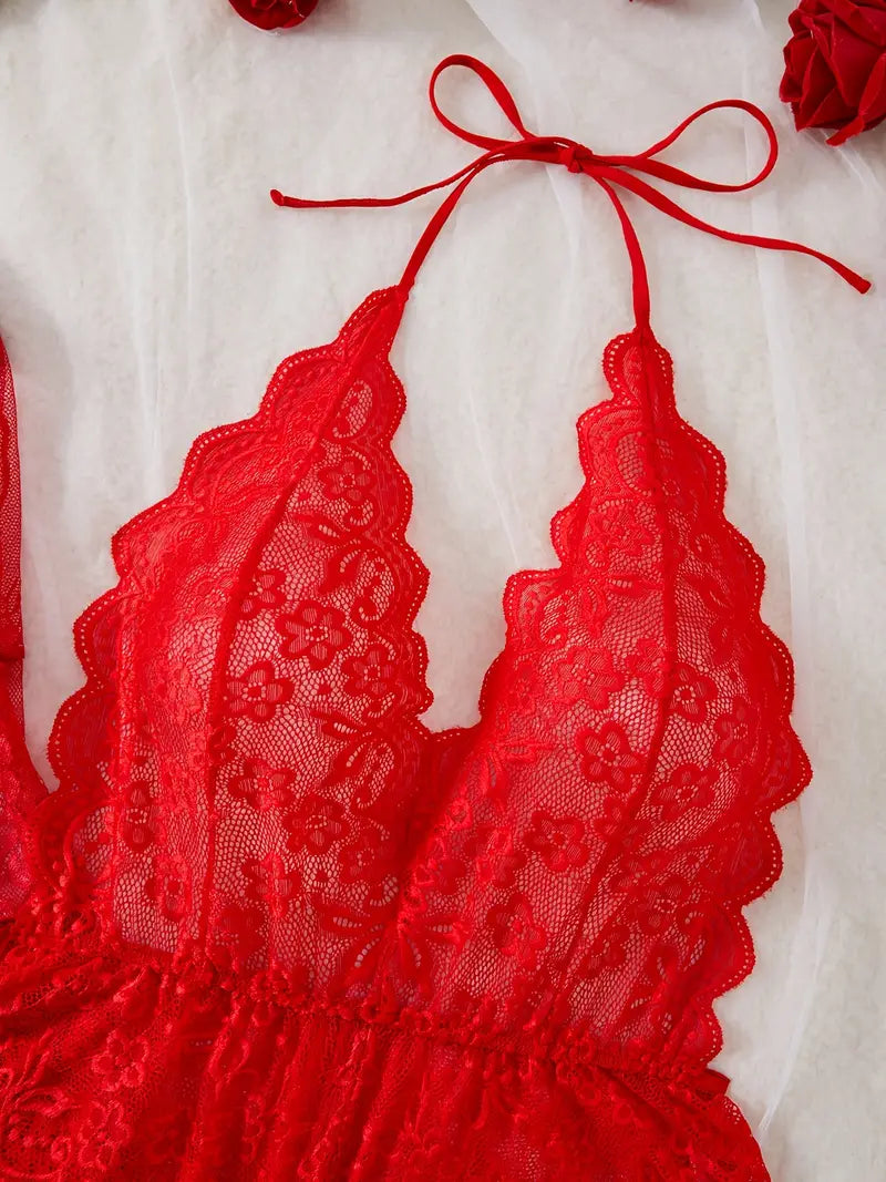 Дамски комплект нощница от дантела