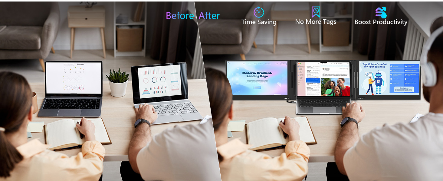 multi screen laptop attachment