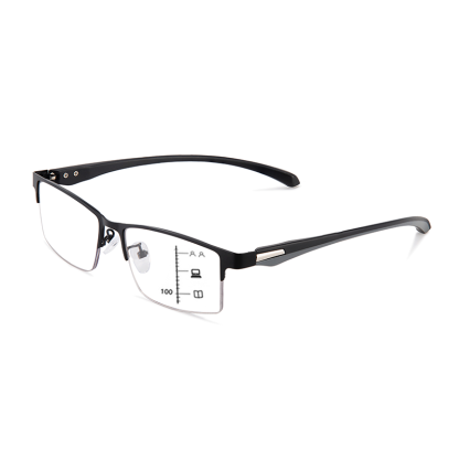 TITANIUM MULTI-FOCUS READING GLASSES PHOTOCHROMIC PROGRESSIVE DOUBLE LIGHT ANTI-BLUE LIGHT