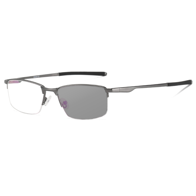 BUSINESS-STYLE SEMI-RIMLESS MINIMALIST PHOTOCHROMIC MULTIFOCAL READING GLASSES