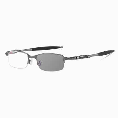 SPRING-LOADED SEMI-RIMLESS PHOTOCHROMIC MULTIFOCAL READING GLASSES