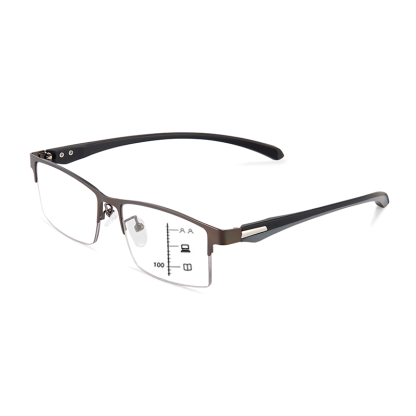 TITANIUM MULTI-FOCUS READING GLASSES PHOTOCHROMIC PROGRESSIVE DOUBLE LIGHT ANTI-BLUE LIGHT