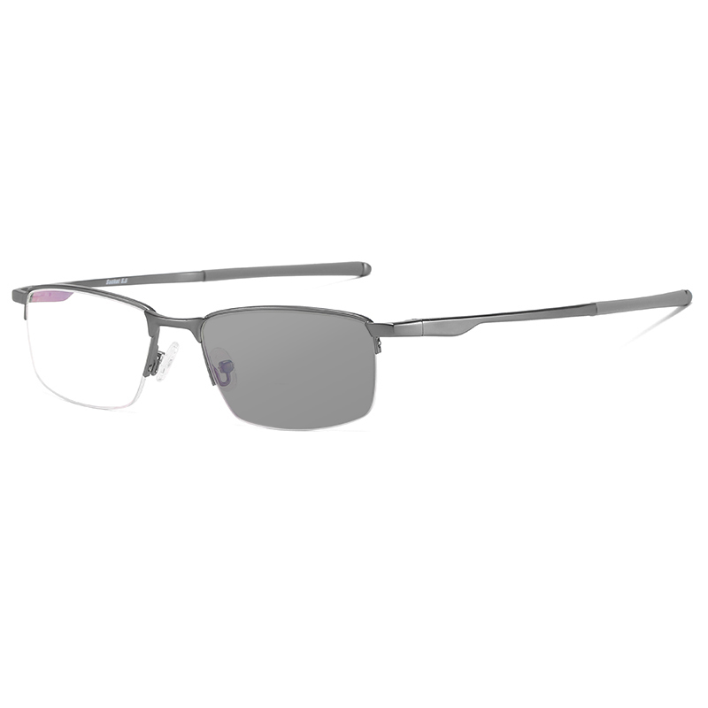 BUSINESS-STYLE SEMI-RIMLESS MINIMALIST PHOTOCHROMIC MULTIFOCAL READING GLASSES
