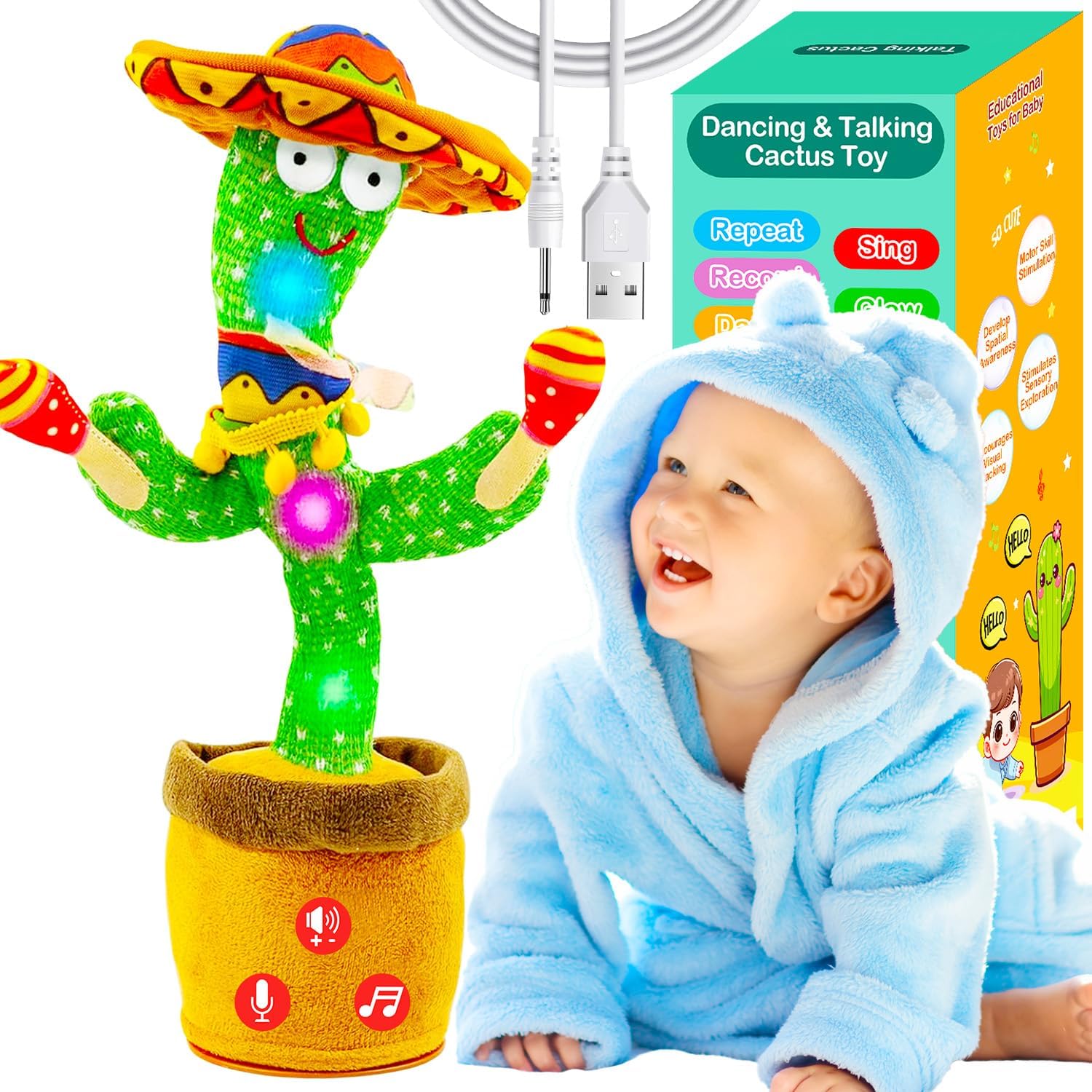 The volume-adjustable baby-calming magic tool! The moment this cactus dances, the baby quiets down.