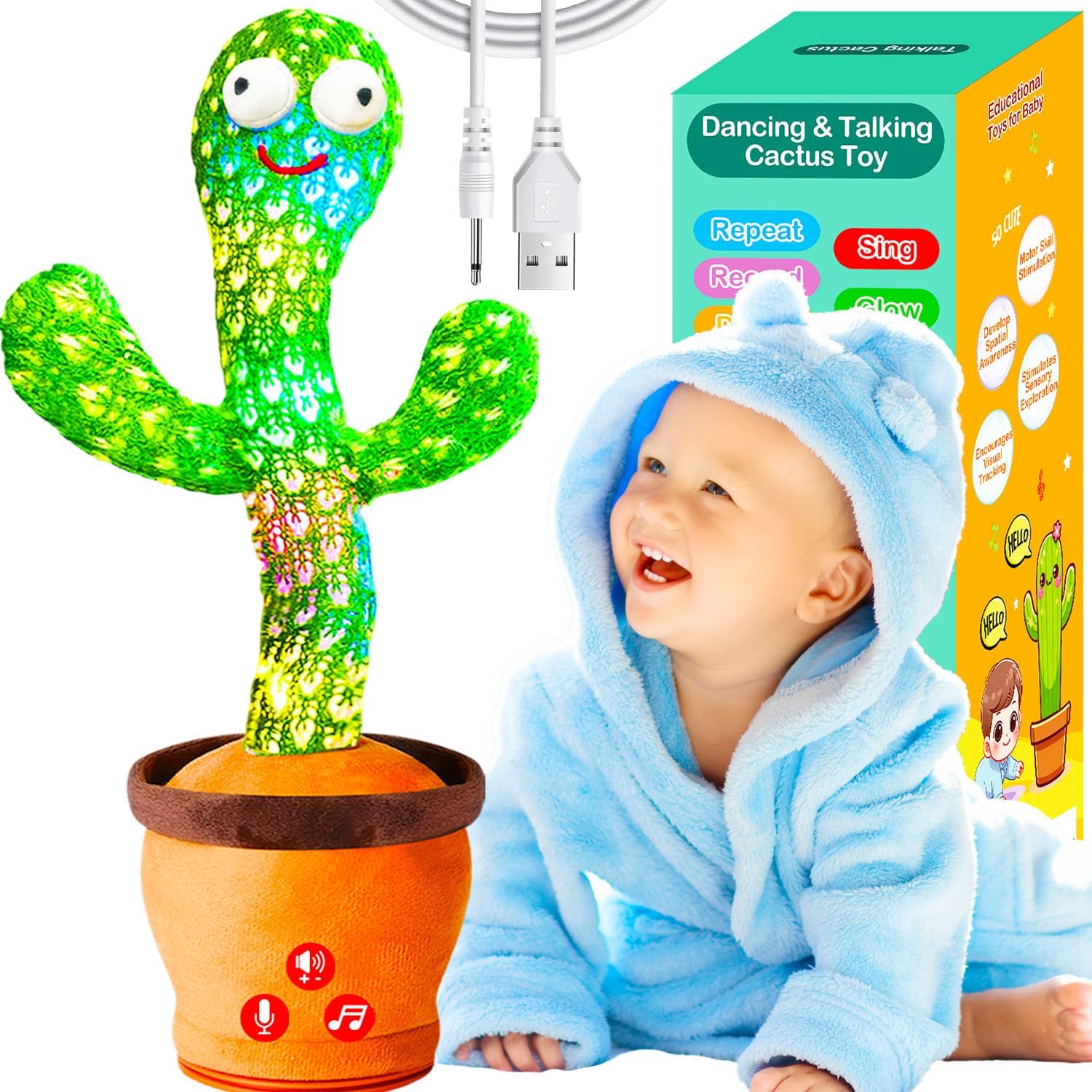 The volume-adjustable baby-calming magic tool! The moment this cactus dances, the baby quiets down.