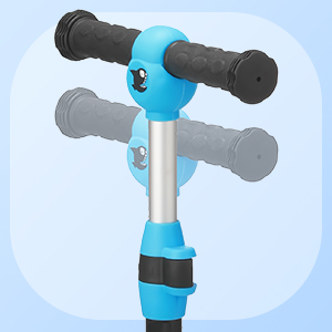 the blue and black scooter with a black handle