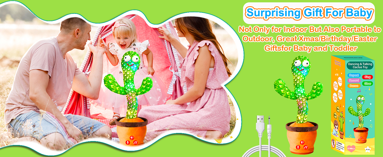 dancing talking cactus baby toy