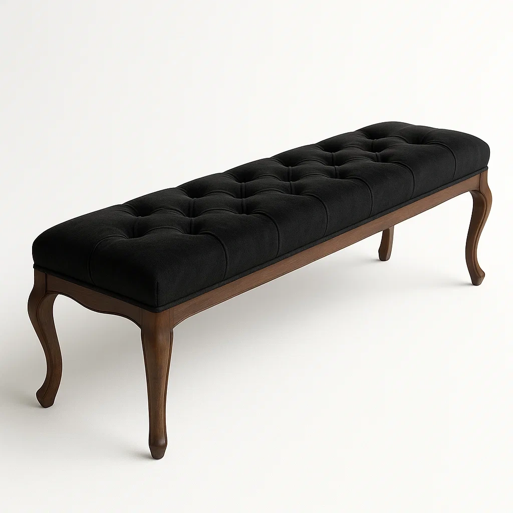 Panca in legno con rivestimento nero - BELLOINTERIOR