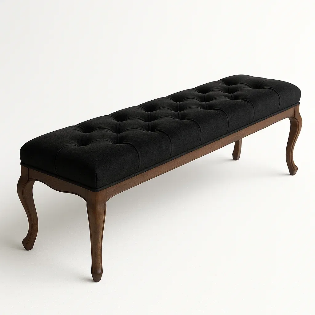 Panca in legno con rivestimento nero - BELLOINTERIOR