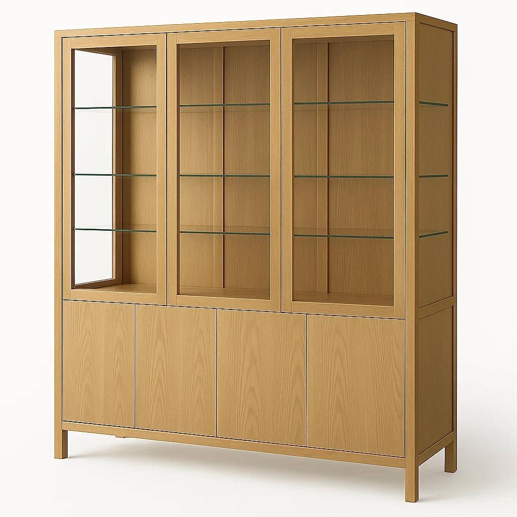 Vetrina in legno con ripiani in vetro temperato - BELLOINTERIOR