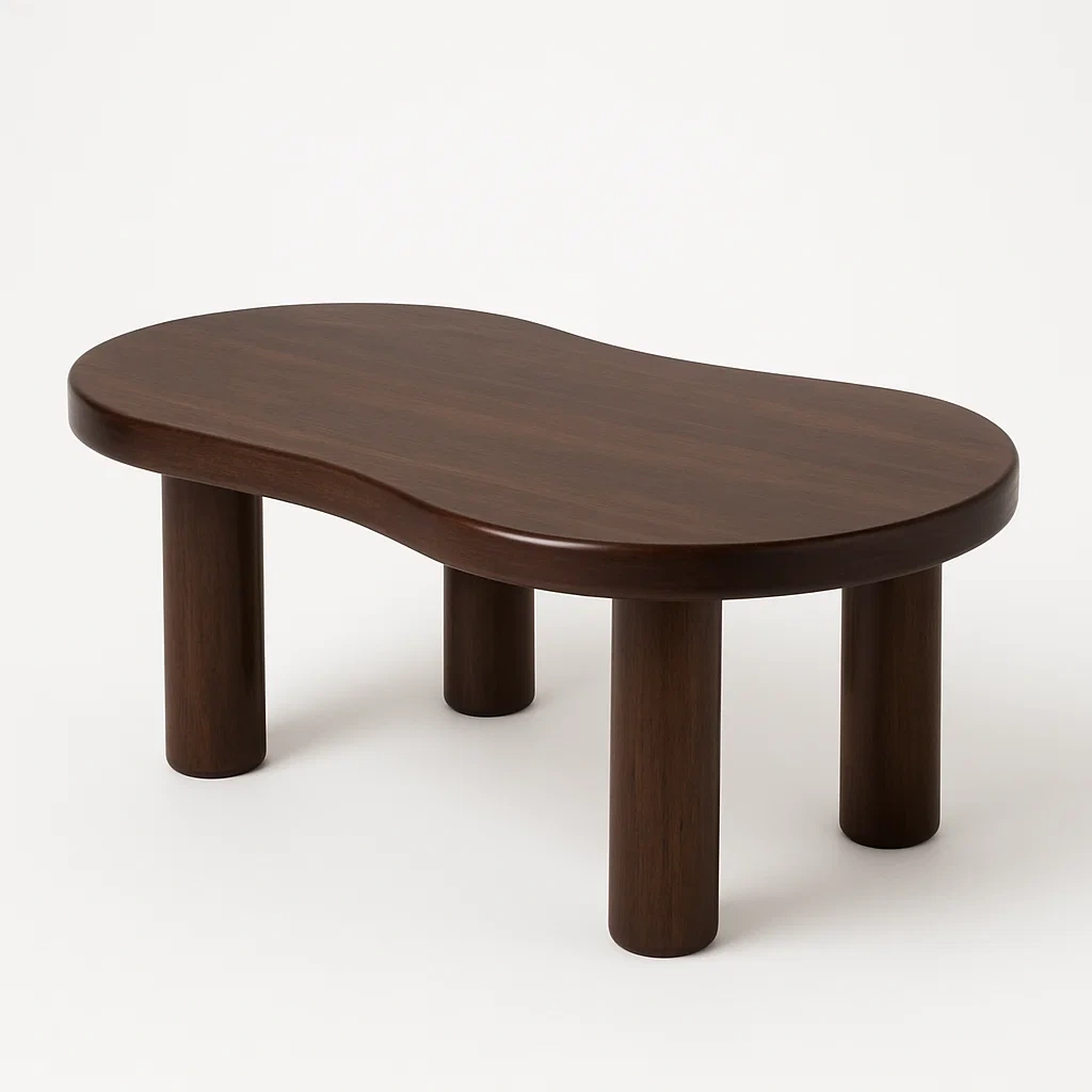 Tavolino da caffè in legno marrone scuro forma organica - BELLOINTERIOR