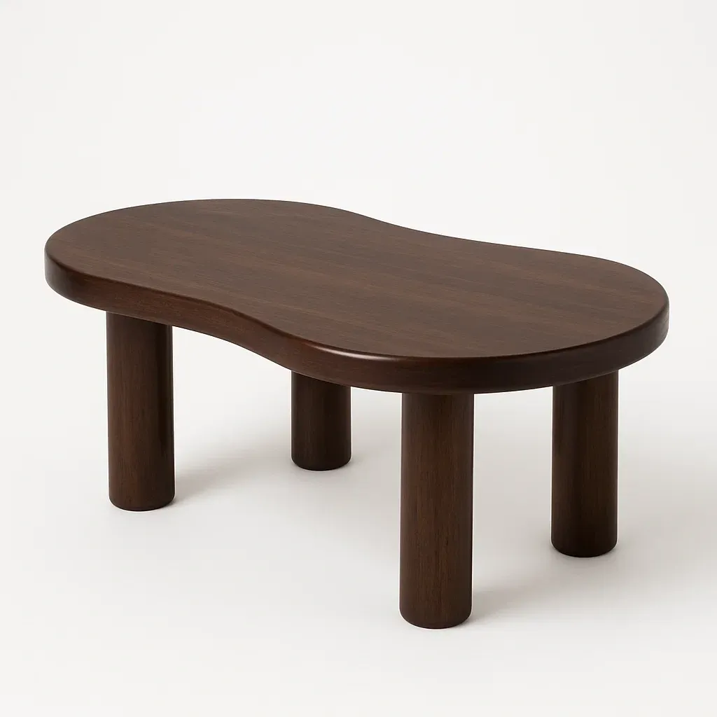 Tavolino da caffè in legno marrone scuro forma organica - BELLOINTERIOR