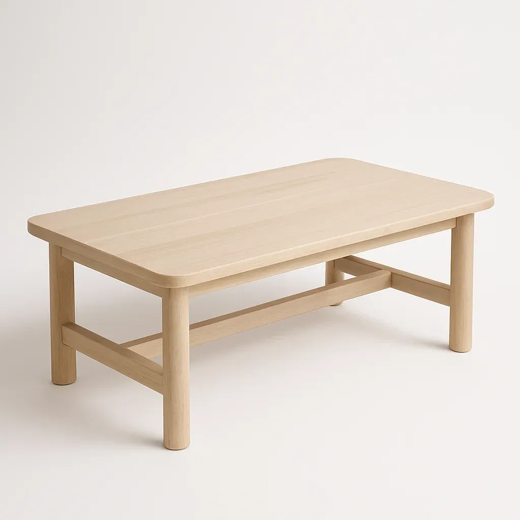 Tavolino da caffè rettangolare in legno massello di quercia 100x50x40 cm - BELLOINTERIOR