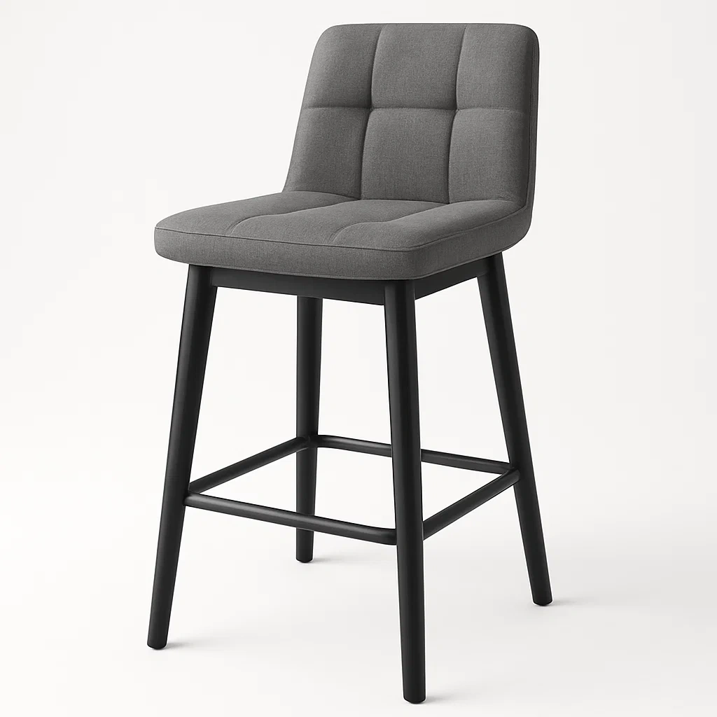 Sgabello in tessuto e legno grigio/nero 45x55x105 cm - BELLOINTERIOR