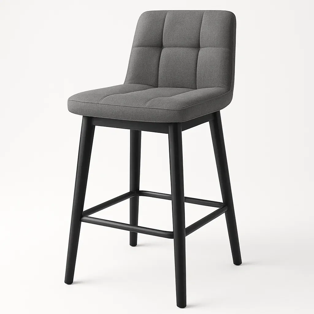 Sgabello in tessuto e legno grigio/nero 45x55x105 cm - BELLOINTERIOR