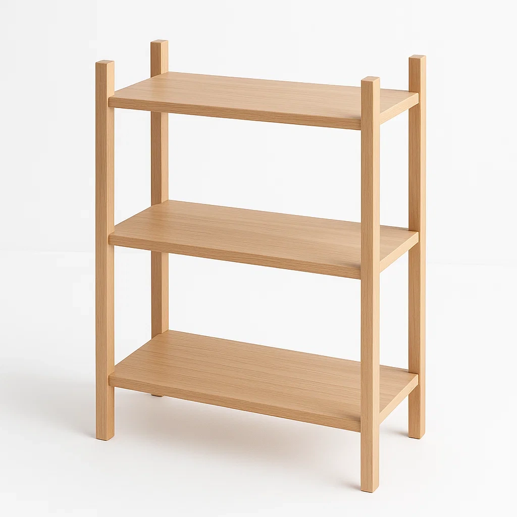 Scaffale in legno chiaro con 3 ripiani - BELLOINTERIOR