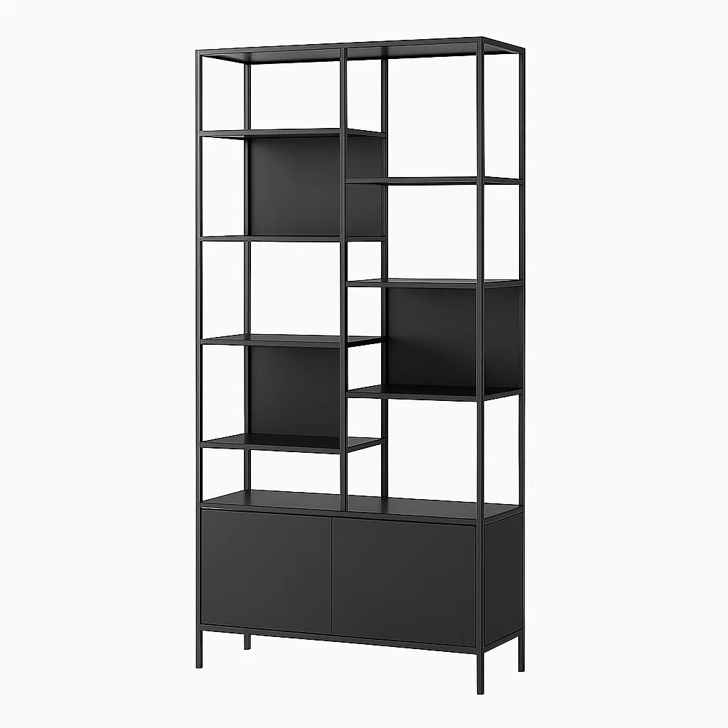 Scaffale in metallo nero con mensole regolabili 200x100x40 cm - BELLOINTERIOR