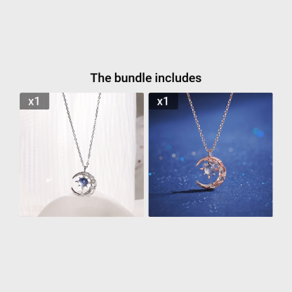 Κρεμαστό κολιέ Moon Star με ένθετη γυαλιστερή φεγγαρόπετρα κομψή αλυσίδα κλείδας για γυναίκες