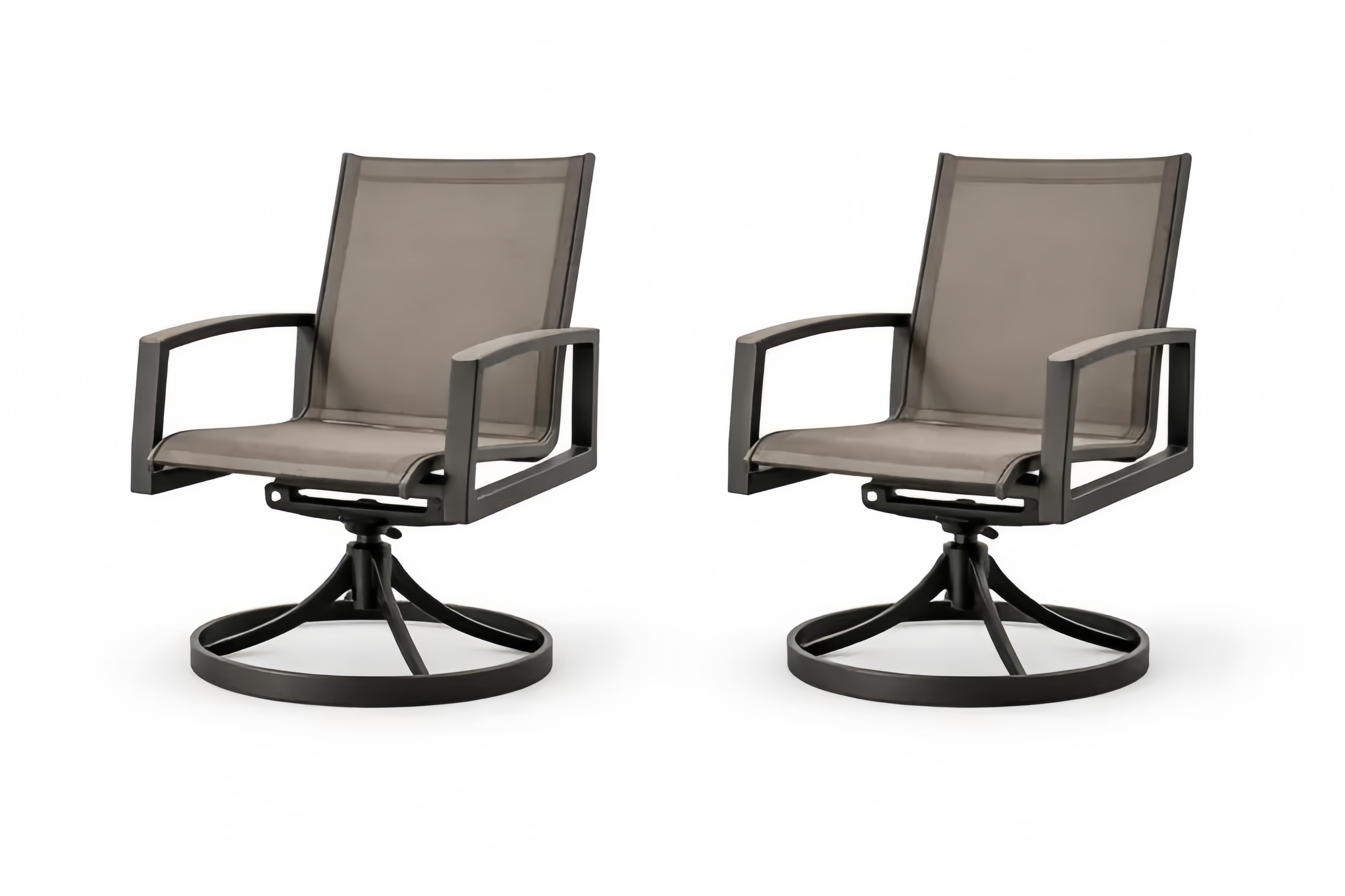 Set 2 Sedie da Giardino Rotanti in Alluminio Grigio