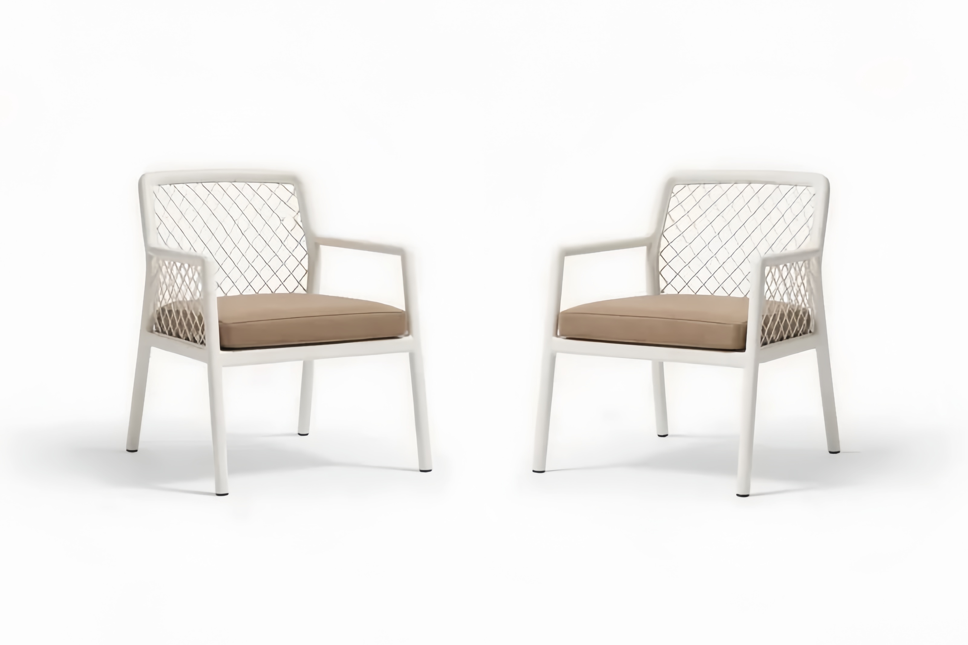 Set di Sedie con Braccioli in Metallo e Tessuto Sintetico per Esterno