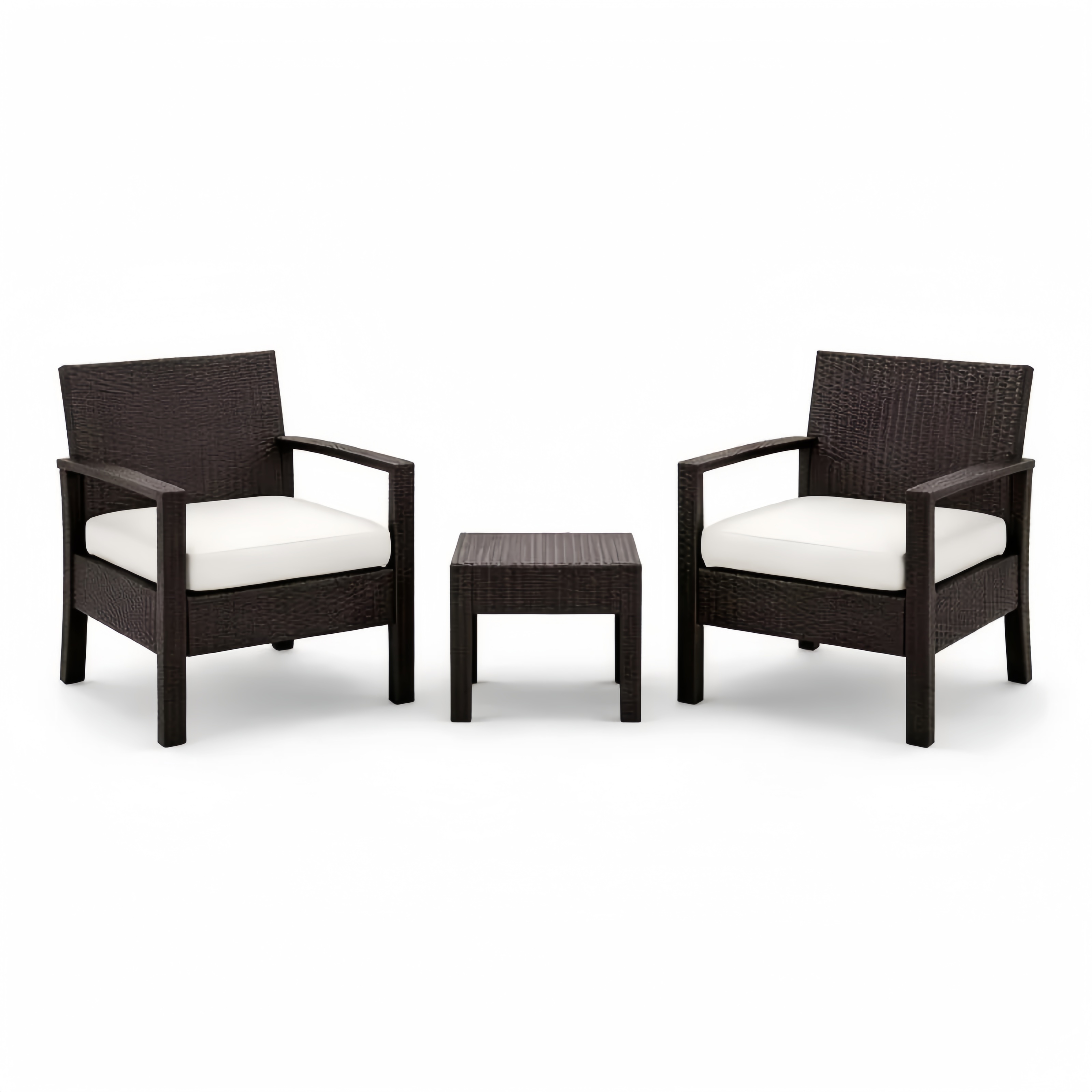 Set Arredi da Giardino in Rattan Sintetico con Cuscini in Poliestere Crema