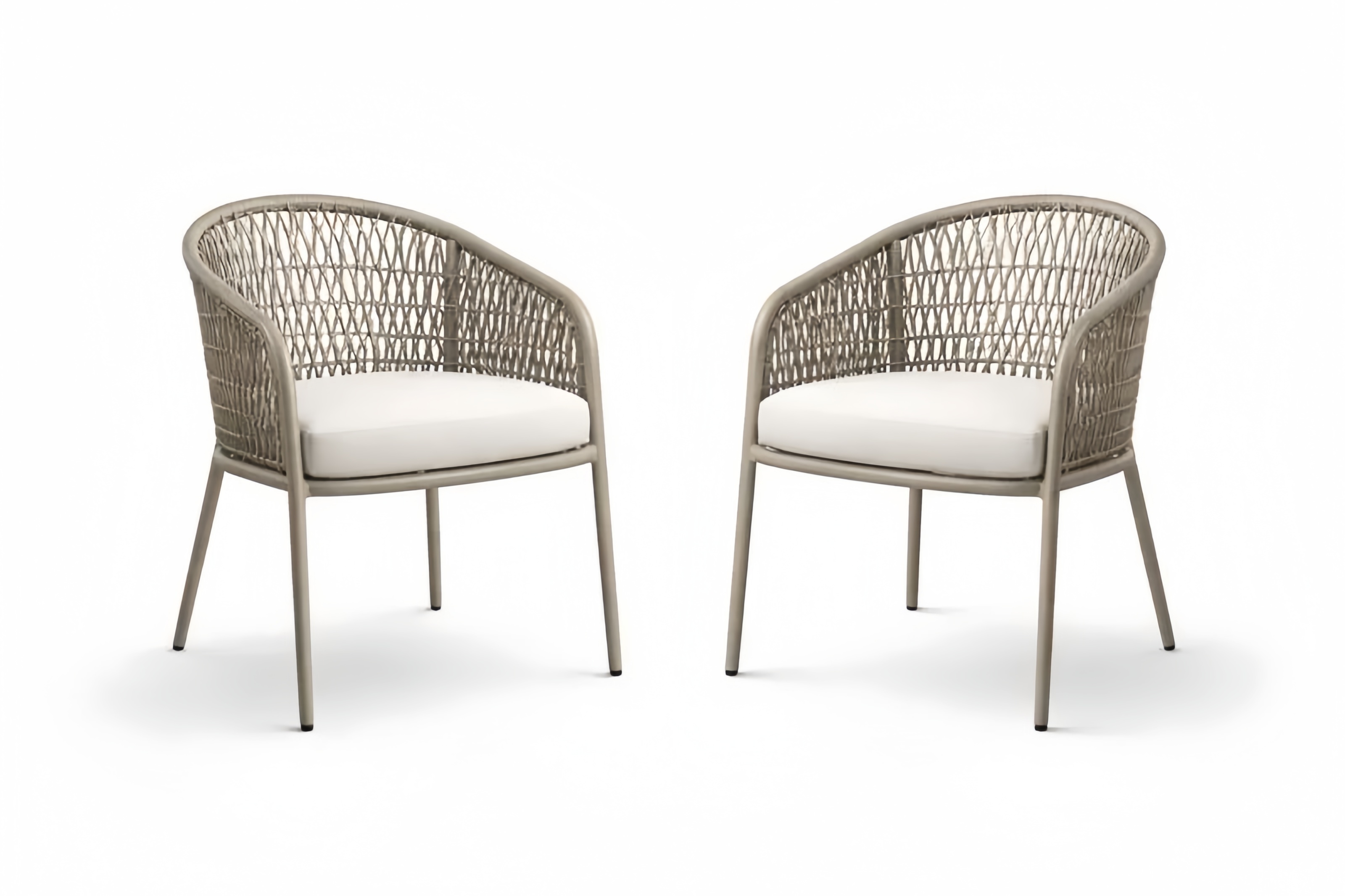 Set di 2 poltrone in metallo con seduta in tessuto