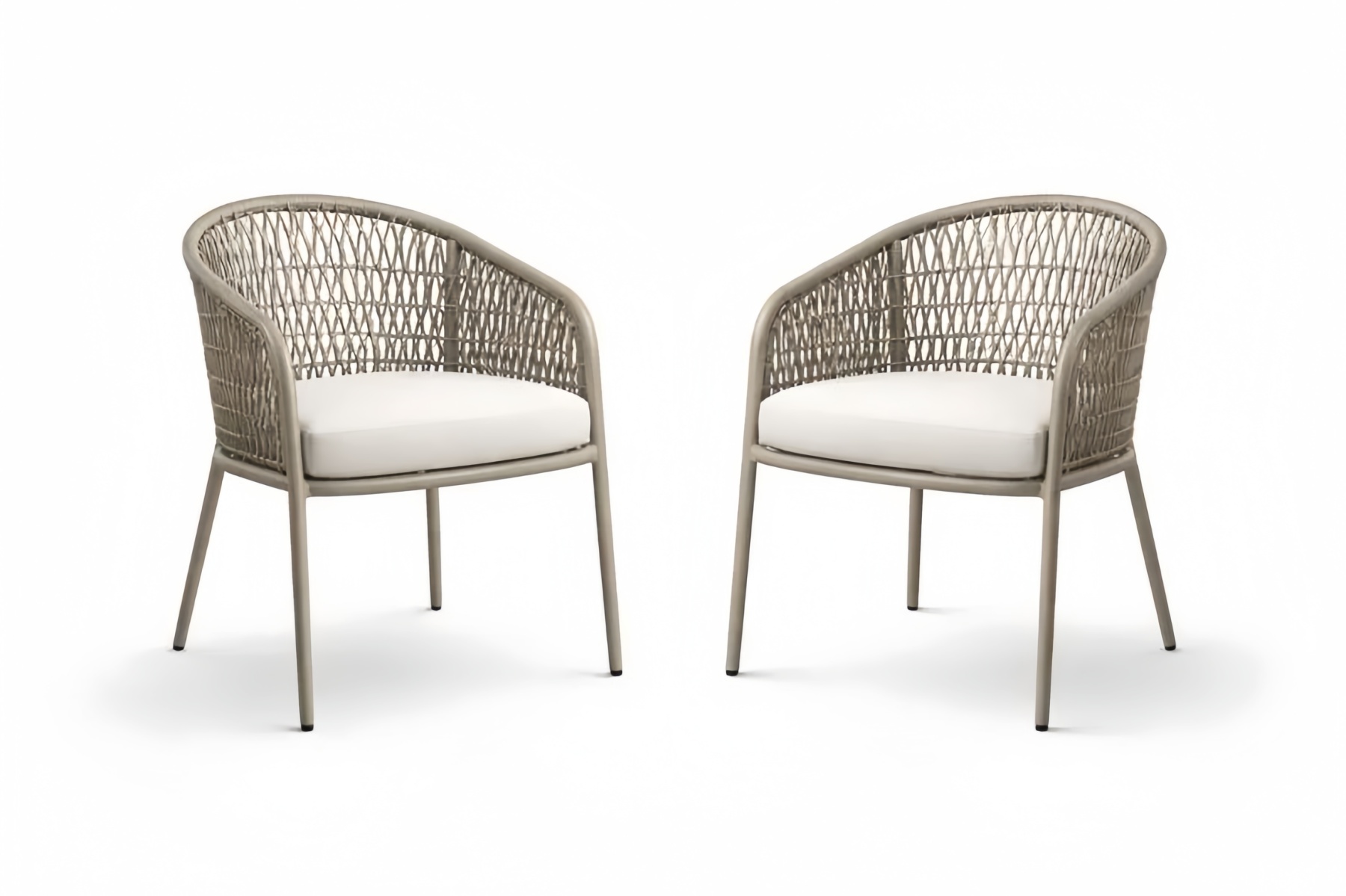 Set di 2 poltrone in metallo con seduta in tessuto