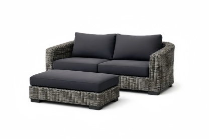 Set Divano Modulare da Esterno in Rattan Sintetico con Cuscini Grigio Scuro