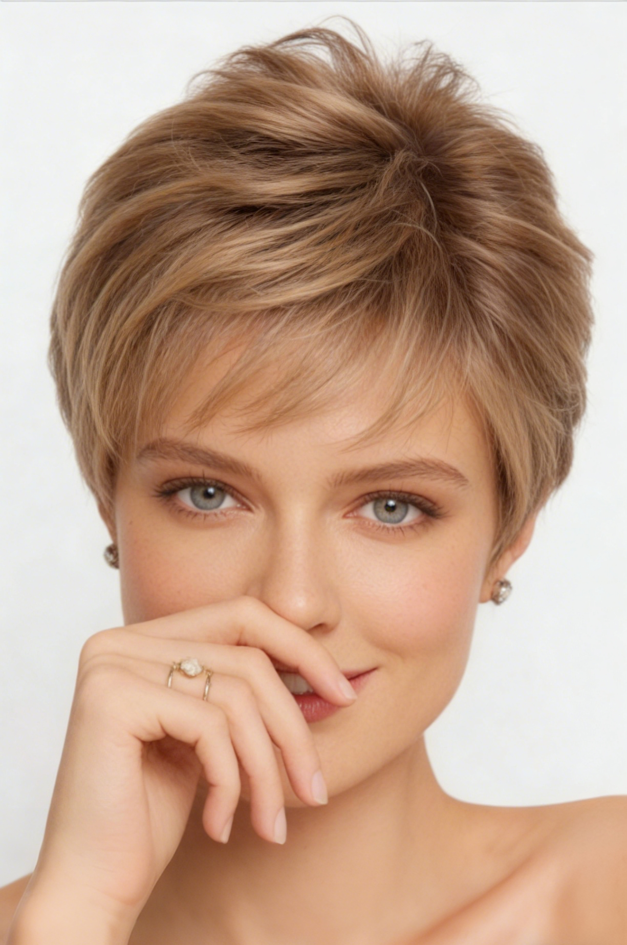 Salt and Pepper Short Choppy Layered Synthetic Capless Wigs