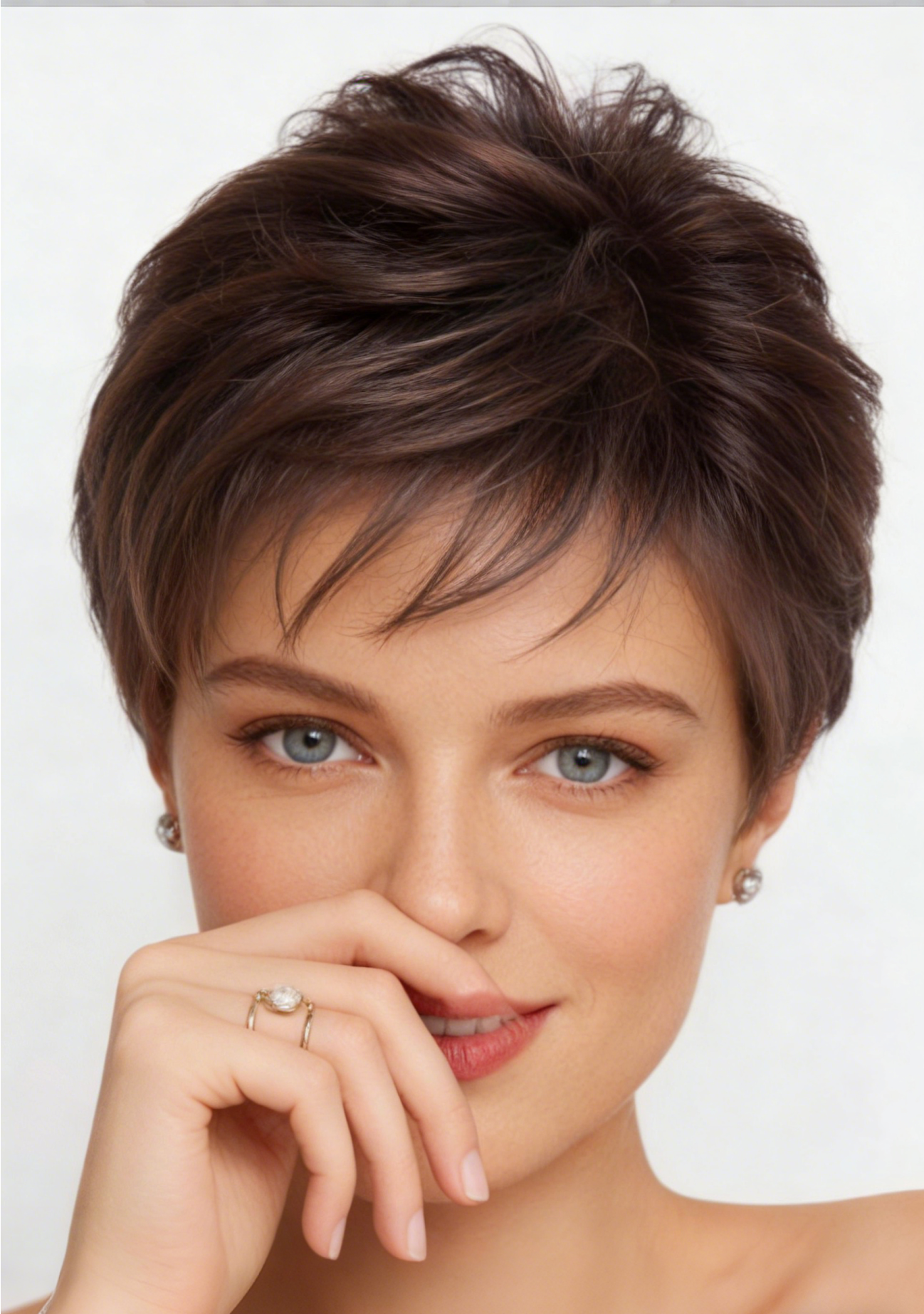 Salt and Pepper Short Choppy Layered Synthetic Capless Wigs