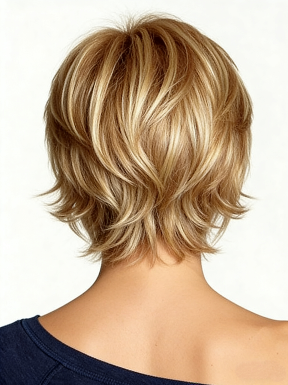 Short Choppy Layered Wavy Synthetic Hair Capless Wig