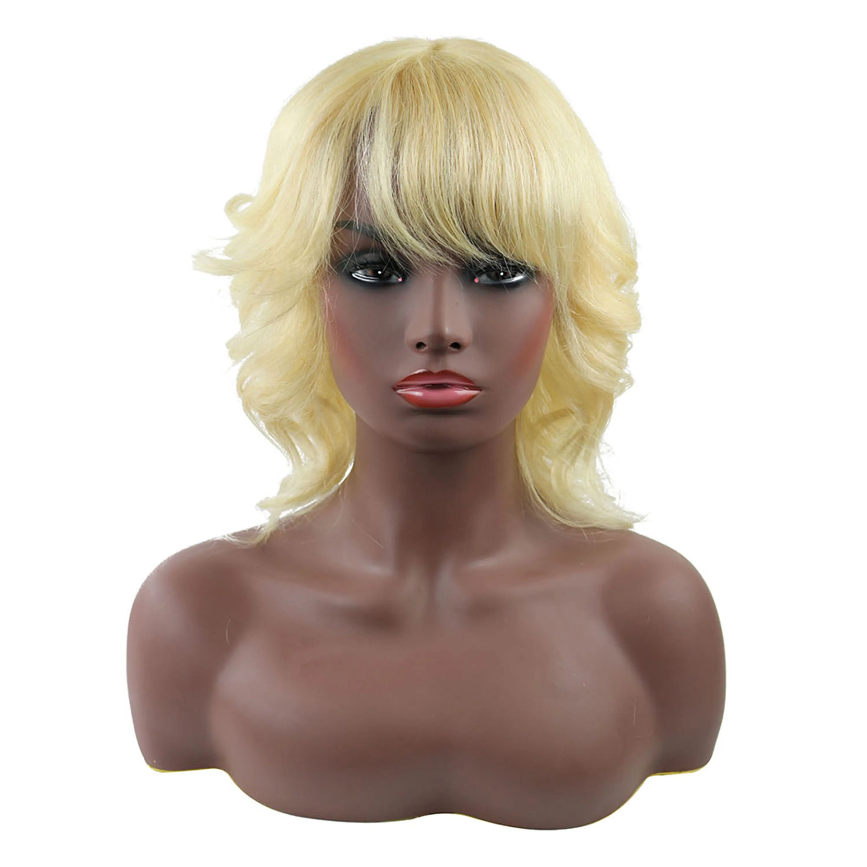Hot Loyered Loose Wave Human Hairstyle Capless Women Wig 12 Inches