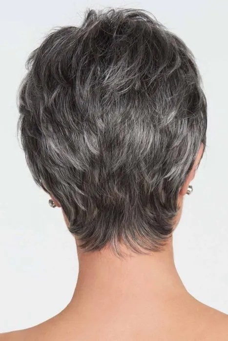 Salt and Pepper Short Choppy Layered Synthetic Capless Wigs