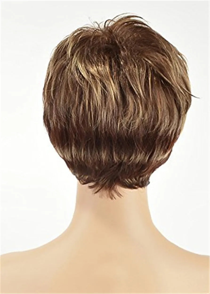 Short Cut Choppy Layered Human Hair Capless Wigs