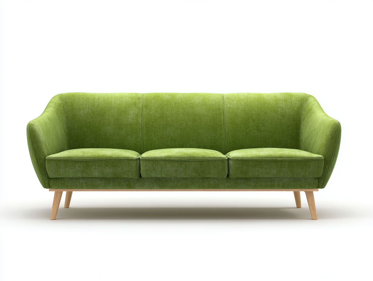 Sofás 3 plazas - Tela-Madera - 218x90x82 cm - Verde - Estilo moderno-Denmybase