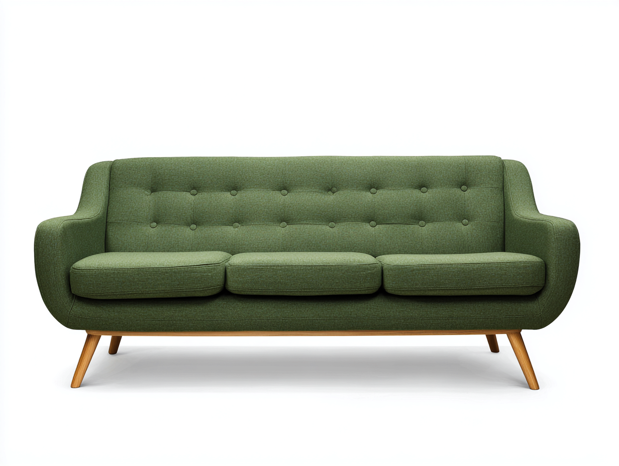 Sofás 3 plazas - Tela-Madera - 226x94x83 cm - Verde - Estilo moderno-Denmybase