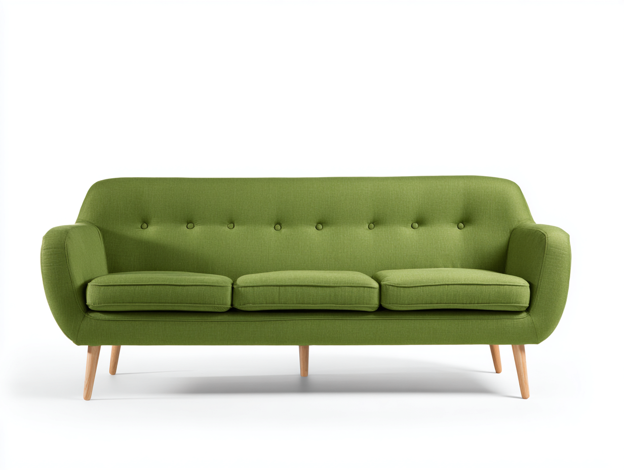 Sofás 3 plazas - Tela-Madera - 222x92x84 cm - Verde - Estilo moderno-Denmybase
