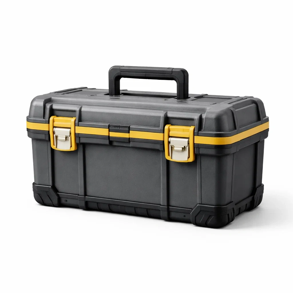 Boîte à outils en plastique avec verrouillage sécurisé Noir/Jaune 40x25x20 cm-COZYLEAFZ