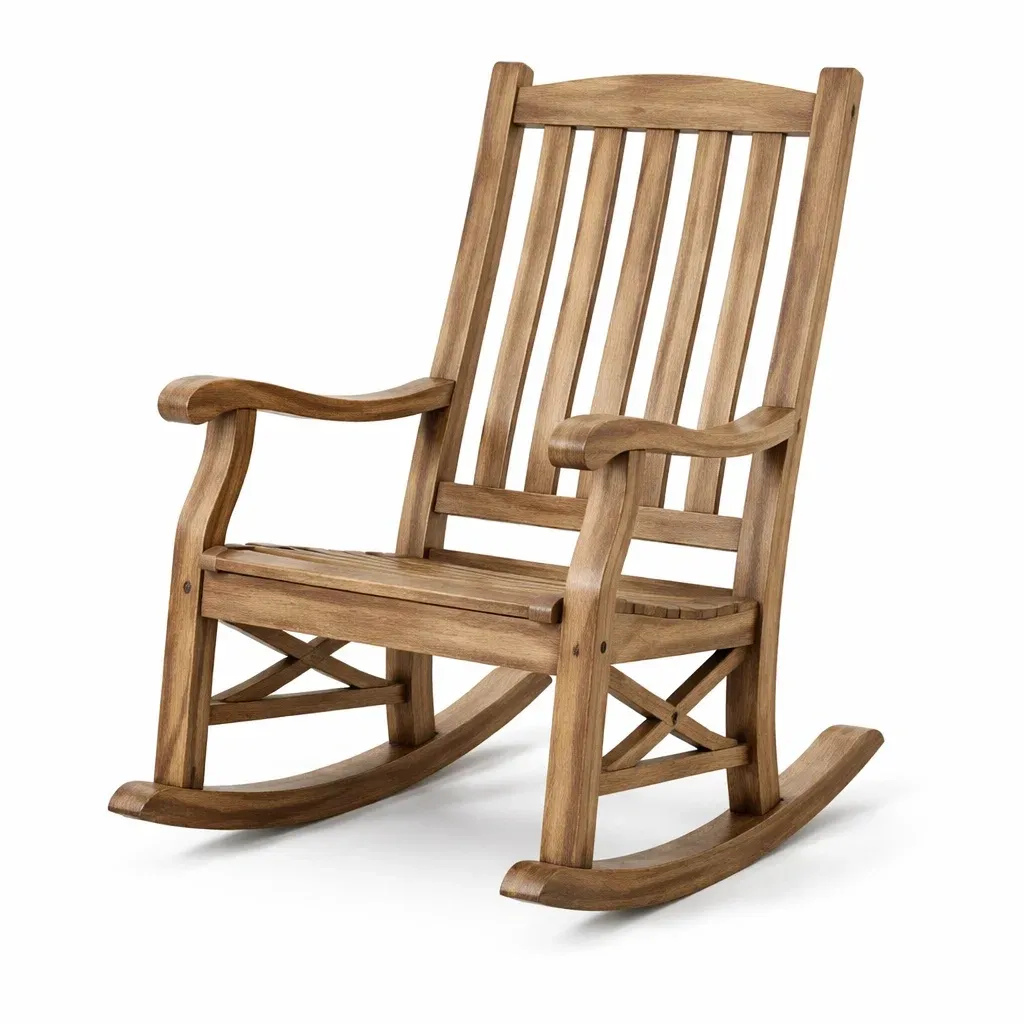 Chaise à bascule en bois-Zenpatchz