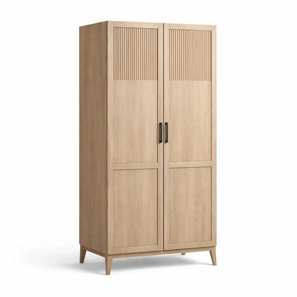 Armoire en bois à 2 portes 180 x 90 x 50 cm-Zenpatchz