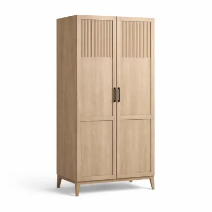 Armoire en bois à 2 portes 180 x 90 x 50 cm-Zenpatchz