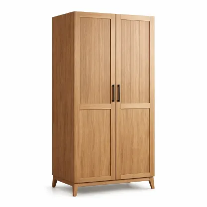 Armoire en bois avec portes battantes 200 x 100 x 50 cm-Zenpatchz